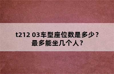 t212 03车型座位数是多少？最多能坐几个人？